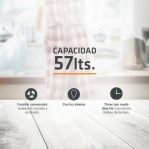 Horno Electrico Grill Conveccion De Mesa 57 Lt Emege Hemg57n