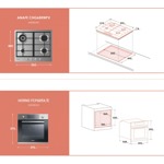 Smart Pack Candy Horno eléctrico + Anafe a gas CHG6-FCP605X/E