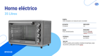 Horno de Mesa Electrico Enova 35L Acero Inoxidable