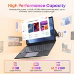 Tablet CHUWI 2025 Hi10 Max 2 en 1, 12,96 pulgadas, 12 GB de RAM, 512 GB SSD