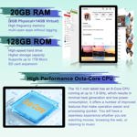 Tableta FEZAWIO 2024 Android 14 10,1", 20 GB de RAM, 128 GB de ROM, 1 TB