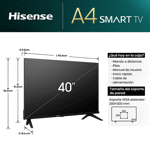 Televisor Smart TV Hisense 40" Full HD 40A42K