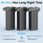 Dron PLEGBLE PL511 con cámara 4K para adultos con 3 baterías