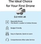 Drone DJI Mini 4K Quadcopter con cámara 249g Stabiliza de 3 ejes