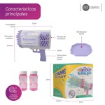 Pistola Burbujas Violeta Rocket Bubble Gum