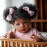 Muñeca Reborn Babeside Daisy, negra, 43 cm, con ropa