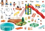 Fiesta en la piscina de Playmobil con piscina, tobogán, sillón y más