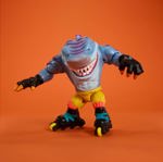 Figura de acción Mattel Street Sharks Skreek con Bite & Skate