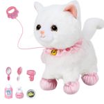 Peluche electrónico interactivo, gato robot caminante para niños