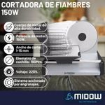 Cortadora Fiambres Y Alimentos Familiar Midow Corte 1-15mm