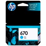 Cartucho de Tinta HP 670 CZ114AL CYAN original 3525 4615