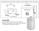 Termotanque Multigas Escorial 45L Conex Superior de Colgar