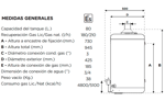 Termotanque Escorial Multigas 80L Conx Sup C/ Sist. Colgar