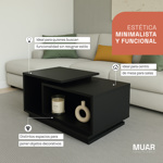 Mesa Ratona Moderna Centro Melamina Minimalista Mr02 Negro