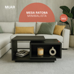 Mesa Ratona Moderna Centro Melamina Minimalista Mr02 Negro
