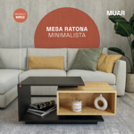 Mesa Ratona Moderna Centro Melamina Minimalista Mr02 Oslo