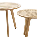 Set De Mesas Bajas You Ratonas Madera Y Rattán Sintético. Natural