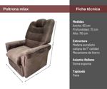 sillon 1 cpo reclinable relax tapizado pana chocolate 