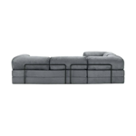 Sillón Cama Sofá 6 Cuerpos 300x200x40 Tela Pana Teddy L By Purple Gris Oscuro 