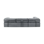 Sillón Cama Sofá 6 Cuerpos 300x200x40 Tela Pana Teddy L By Purple Gris Oscuro 