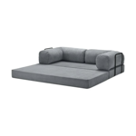 Sillón Cama Sofa Teddy By Purple 3 Cuerpos Tela Pana 100x200x40 Gris Oscuro