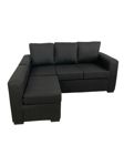Sillon 3 cuerpos con banqueta movil chenille negro 