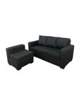 Sillon 3 cuerpos con banqueta movil chenille negro 