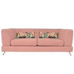 Sillon Sofa 3 Cuerpos Flower Pana Rosa 1.90 MTS
