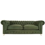 Sillon Sofa 3 Cuerpos Chester Pana Verde 1.90 MTS