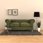 Sillon Sofa 3 Cuerpos Chester Pana Verde 1.90 MTS