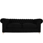 Sillon Sofa 3 Cuerpos Chester Pana Negro 1.90 MTS