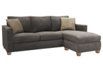 Sillón de 3 Cuerpos Esquinero Bisogno 1.85MTS Chenille Gris Pata Madera Natural - American Wood
