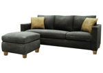 Sillón de 3 Cuerpos Esquinero Bisogno 1.85MTS Chenille Gris Pata Madera Natural - American Wood