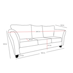 Sillón Trento X4 3 Cuerpos en Lino Gris oscuro Full Confort