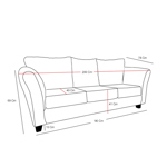 Sillón Trento X4 3 Cuerpos en Lino Gris oscuro Full Confort
