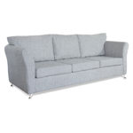Sillón Trento X4 3 Cuerpos en Lino Gris Claro Full Confort