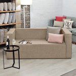 Sillón Cubo Denver 3 Cuerpos 1.80m en chenille Jumper habano Full Confort