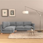 Sillon Esquinero Rinconero Sofa Convertible Bora Pana Gris 2.80 MTS x 1.80 MTS