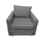 Sofá Cama 1 Cuerpo Australia Lino Gris Medio