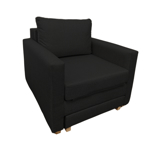 Sofá Cama 1 Cuerpo Australia Lino Gris Oscuro