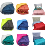 ACOLCHADO 1 1/2 PLAZA UNIVERSO LISO REVERSIBLE COLORES VARIOS
