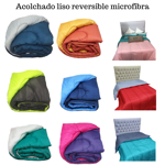 ACOLCHADO 1 1/2 PLAZA UNIVERSO LISO REVERSIBLE COLORES VARIOS
