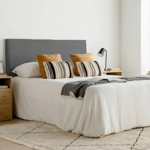 Respaldo de Cama 150x130 cm Lino Gris Oscuro