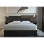 Box Cama Cajonera Base Sommier Zapatero King Size 200x200 Nogal-Negro