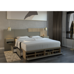 Box Cama Cajonera Base Sommier Zapatero King Size 200x200 Olmo-Gris