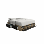 Box Cama Cajonera Base Sommier Zapatero King Size 200x200 Olmo-Negro