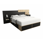 Box Cama Cajonera Base Sommier Zapatero King Size 200x200 Olmo-Negro