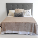 Respaldo de Cama 200x130 cm Botoné Lino Gris Medio