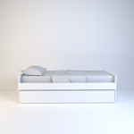 Cama 1 plaza marinera melamina dormitorio Blanca