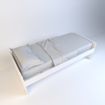 Cama 1 plaza melamina dormitorio Blanca